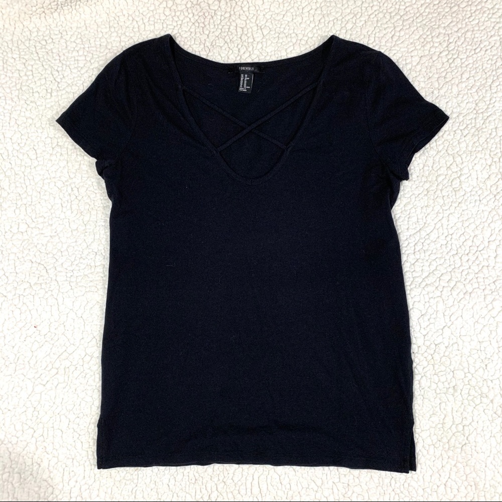 Forever 21-Crossed Oversized T-Shirt-Size XS